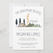 Het avontuur begint | Baby shower van bergen