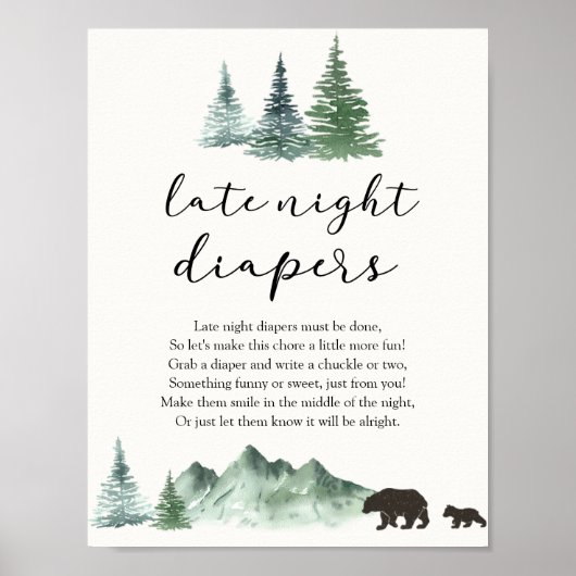 Het avontuur begint Beer Late Night Diapers Poster (Voorkant)