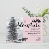 Het avontuur begint Beer roze Baby springen door p Kaart (Staand voorkant)