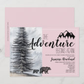 Het avontuur begint Beer roze Baby springen door p Kaart (Voorkant / Achterkant)