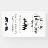 Het avontuur begint Beren Uitgebreid Baby shower Spandoek (Horizontaal)