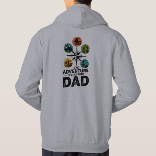 Het avontuur begint bij papa hoodie (Achterkant)