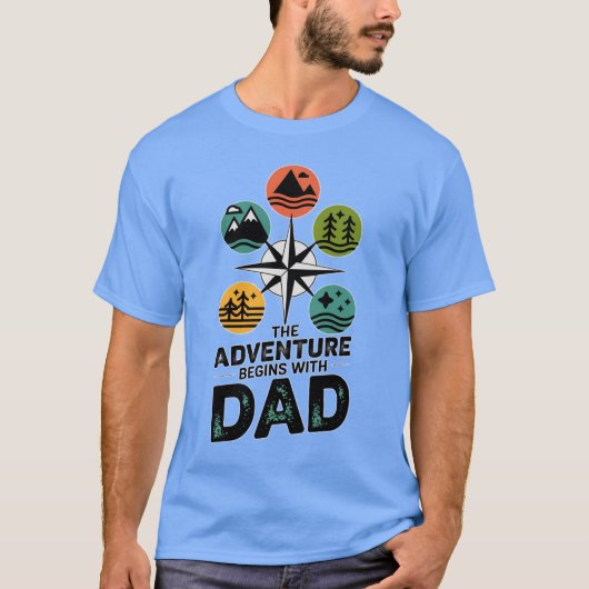 Het avontuur begint bij papa t-shirt (Voorkant)