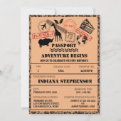 Het avontuur begint Birthday Safari Wereldbestemmi Kaart (Voorkant)