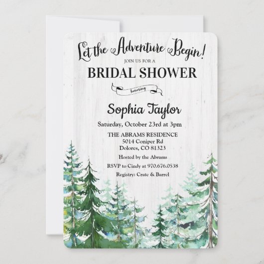 Het avontuur begint Bridal Uitnodiging (Voorkant)