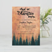 Het avontuur begint Bridal Uitnodiging (Staand voorkant)