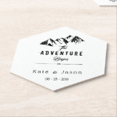 Het avontuur begint bruiloft kartonnen onderzetters (Schuin)