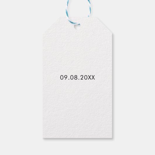 Het avontuur begint, bruiloft welkom Label, Kraft Cadeaulabel (Achterkant)