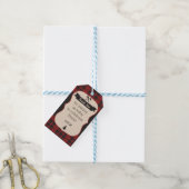 Het avontuur begint!  Buffalo geruite babyshower Cadeaulabel (Met Touw)