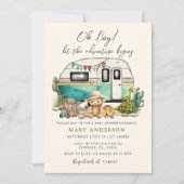 Het avontuur begint Camper Summer Baby shower Kaart (Voorkant)