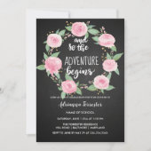 Het avontuur begint | Chalkboard Afstuderen Kaart (Voorkant)