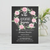 Het avontuur begint | Chalkboard Afstuderen Kaart (Staand voorkant)