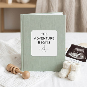 Het avontuur begint Cute nieuwe baby aankondiging  Vierkante Sticker