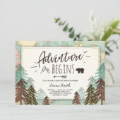 Het avontuur begint de Baby shower uitnodiging Rei (Staand voorkant)