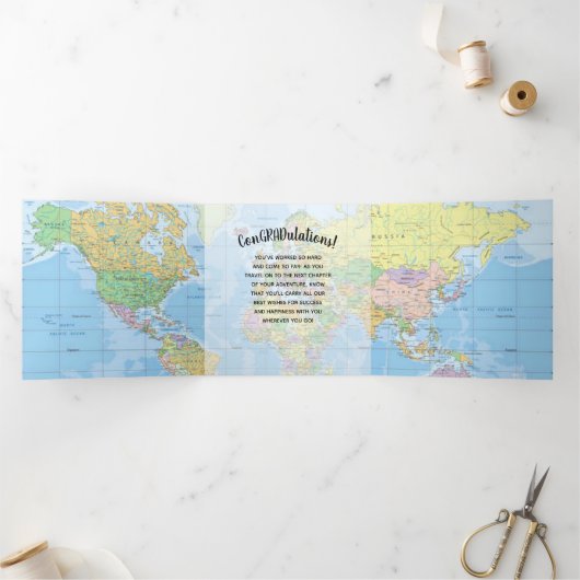 Het avontuur begint de Foto van het Afstuderen Drieluik Kaart (Binnen)