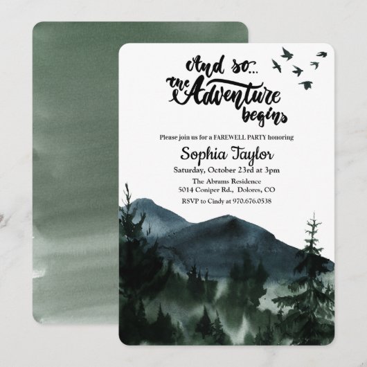 Het avontuur begint de Uitnodiging van de Partij v (Voorkant / Achterkant)