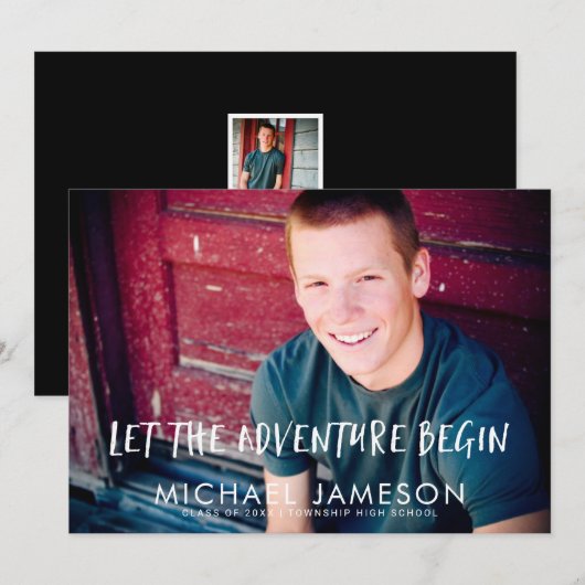 Het avontuur begint de Uitnodiging van de Partij v (Voorkant / Achterkant)