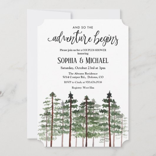 Het avontuur begint de Uitnodiging van de Vertonin (Voorkant)