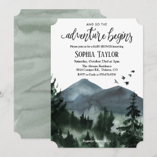 Het avontuur begint de Uitnodiging van het Baby sh