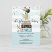 Het avontuur begint de Uitnodiging van het Baby sh (Staand voorkant)