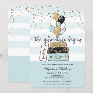 Het avontuur begint de Uitnodiging van het Baby sh