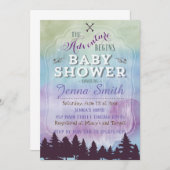 Het avontuur begint de uitnodiging van het baby sh (Voorkant / Achterkant)