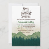 Het avontuur begint de Uitnodiging van het Baby sh (Voorkant)