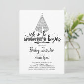 Het avontuur begint de Uitnodiging van het Baby sh (Staand voorkant)