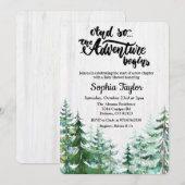 Het avontuur begint de Uitnodiging van het Baby sh (Voorkant / Achterkant)