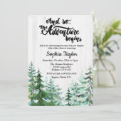 Het avontuur begint de Uitnodiging van het Baby sh (Staand voorkant)