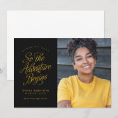 Het avontuur begint dus met zwart geel Afstuderen Aankondiging (Voorkant / Achterkant)