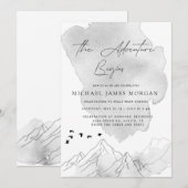 Het avontuur begint elegante uitnodiging van het A (Voorkant / Achterkant)