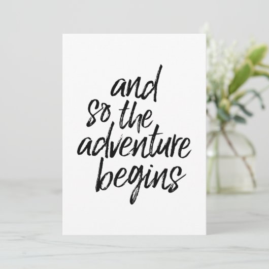 Het avontuur begint feestdagenkaart (Staand voorkant)
