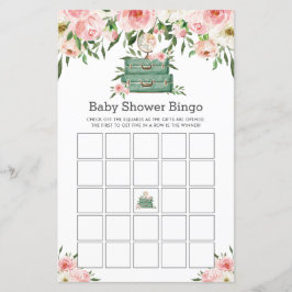 Het avontuur begint Floral Baby shower Bingo spel
