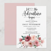 Het avontuur begint Floral Vrijgezellenfeest Kaart (Voorkant / Achterkant)