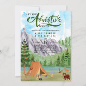 Het avontuur begint Forest Mountain baby shower Kaart (Voorkant)