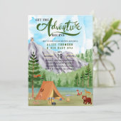 Het avontuur begint Forest Mountain baby shower Kaart (Staand voorkant)