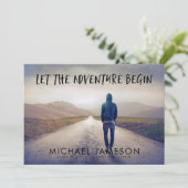 Het avontuur begint Foto diploma-uitreiking feest Kaart (Staand voorkant)