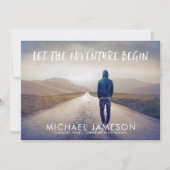 Het avontuur begint Foto Graduation Party Kaart (Voorkant)