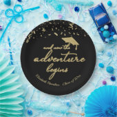 Het avontuur begint Gold Foil Graduation Party Papieren Bordje (Feest)