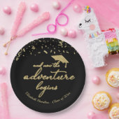 Het avontuur begint Gold Foil Graduation Party Papieren Bordje (Feest)