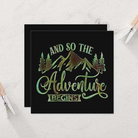Het avontuur begint, grappig kaart (Voorkant / Achterkant in situ)