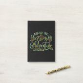 Het avontuur begint, grappige avonturier post-it® notes (Op bureau)