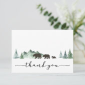 Het avontuur begint het Baby shower van het Beer D Bedankkaart (Staand voorkant)