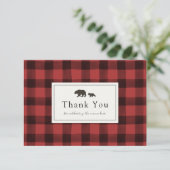 Het avontuur begint het Baby shower van het Beer G Bedankkaart (Staand voorkant)