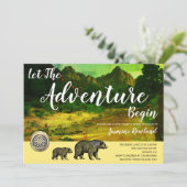 Het avontuur begint het Rustic Baby shower van de  Kaart (Staand voorkant)