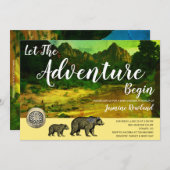Het avontuur begint het Rustic Baby shower van de  Kaart (Voorkant / Achterkant)