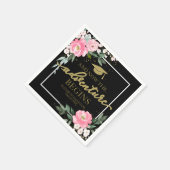 Het avontuur begint hete roze bloemenfeest Afstude Servet (Hoek)