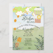 Het avontuur begint heteluchtballon baby shower kaart (Voorkant)