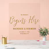 Het avontuur begint hier Elegant Wedding Welkom Acryl Bord